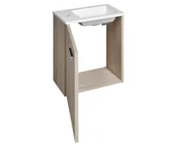 AQUALINE ZOJA skříňka s umyvadlem z litého mramoru 40x22 cm, dub platin (2)