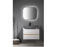 SAPHO INFRANE betonové umyvadlo na desku, včetně výpusti, 57x37cm, černý granit (3)