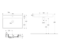 KERASAN CENTO keramické umyvadlo 70x45cm, bílá (3)
