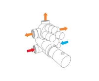 Sprchová sada s termostatickou podomítkovou tlačítkovou baterií - 3-cestná - hranatý kryt (8)