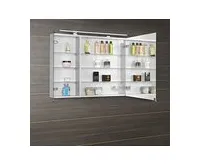 SAPHO MIRRÓ galerka s LED osvětlením, 90x70x16cm, bílá (1)