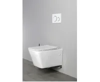 SAPHO PORTO CLEANWASH závěsná WC mísa Rimless, integrovaná baterie a bidet. sprška, 36x52cm, bílá (7)