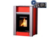 HS Flamingo Krbová kamna AQUAFLAM VARIO ® LEND 11/5kW červená, elektronická regulace
