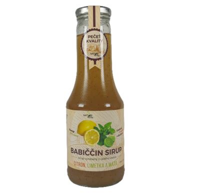 Nature NoTea s.r.o. Babiččin sirup - Citron s limetkou a mátou 0.5l