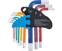 BGS Sada zahnutých klíčů, vícebarevné, krátké, vnitřní šestihran 1,5 - 10 mm, 9dílná (2)