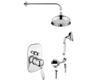 SAPHO KIRKÉ WHITE podomítkový sprchový set s pákovou baterií, 2 výstupy, bílá páčka, chrom SAPHO KIRKÉ WHITE podomítkový sprchový set s pákovou baterií, 2 výstupy, bílá páčka, chrom