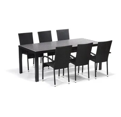 Jídelní set VIGO XL antracit + 6x židle MADRID antracit