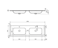 SAPHO ARUBA dvojumyvadlo, Rockstone, 170x51,5cm, bílá mat (6)