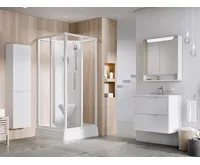 Ravak sprchový box čtvercový ASBRV2-80 bílá+transparent (4díly)