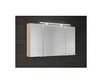 SAPHO MIRRÓ galerka s LED osvětlením, 3x dvířka, 120x70x16cm, jilm bardini (1)