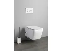 SAPHO PORTO CLEANWASH závěsná WC mísa Rimless, integrovaná baterie a bidet. sprška, 36x52cm, bílá (8)