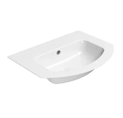 GSI PURA keramické umyvadlo Slim oblé 62x48cm, bez otvoru, bílá ExtraGlaze