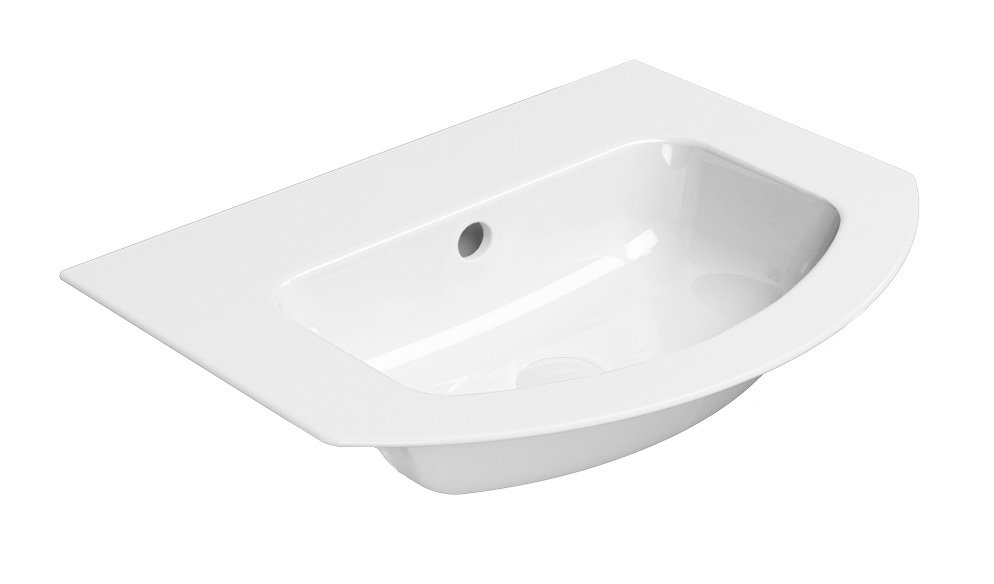 Gsi pura keramické umyvadlo slim oblé 62x48cm, bez otvoru, bílá extraglaze