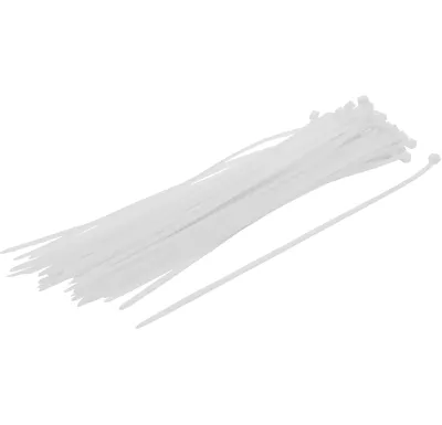 BGS Pásky vázací souprava, bílé, 4,8 x 300 mm, 50dílná