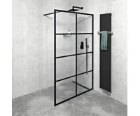 GELCO CURE BLACK sprchová zástěna 1400mm, čiré sklo