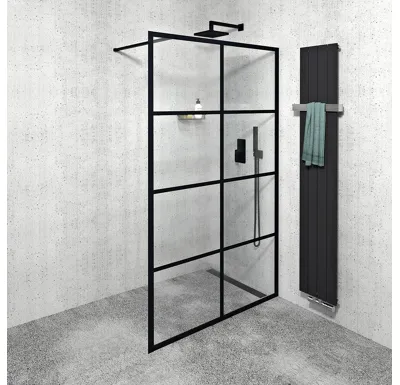 GELCO CURE BLACK sprchová zástěna 1400mm, čiré sklo
