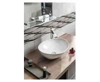 AQUALINE Keramické umyvadlo na desku, 42x34cm, bílá (1)