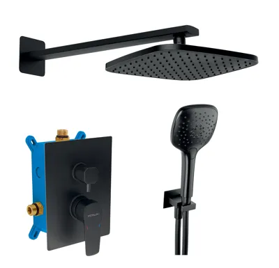 NOVASERVIS Sprchová sada podomítková ECO, černá - SADA58051R,5