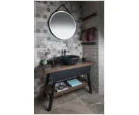 SAPHO ORBITER kulaté zrcadlo s LED osvětlením ø 70cm, kožený pásek, černá mat (6)