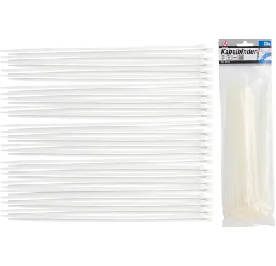 BGS Pásky vázací,  bílé, 4.8 x 250 mm, 50 pcs.