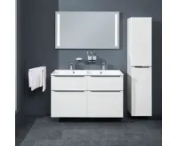 Mailo, koupelnová skříňka s keramickým umyvadlem, bílá, 4 zásuvky, 1210x700x480 mm (5)