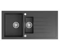 SAPHO Granitový vestavný dřez s odkapem a vaničkou, 100x50cm, černá SAPHO Granitový vestavný dřez s odkapem a vaničkou, 100x50cm, černá