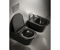 SAPHO AVVA závěsná WC mísa, Rimless, 35,5x53cm, černá mat (3)