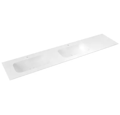 SAPHO ARUBA dvojumyvadlo, Rockstone, 230x51,5cm, levé, bílá mat