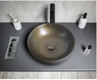 SAPHO PRIORI keramické umyvadlo na desku, Ø 41,5 cm, bronz (5)
