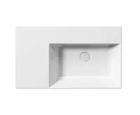 GSI KUBE X keramické umyvadlo 80x47cm, s odkládací plochou vlevo, broušená spodní hrana, bez otvoru, bílá ExtraGlaze (4)