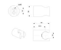 SAPHO Držák sprchy kulatý, pevný, chrom (2)