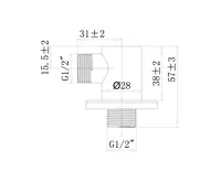 Stěnový vývod, kulatý, pochromovaná mosaz (1)