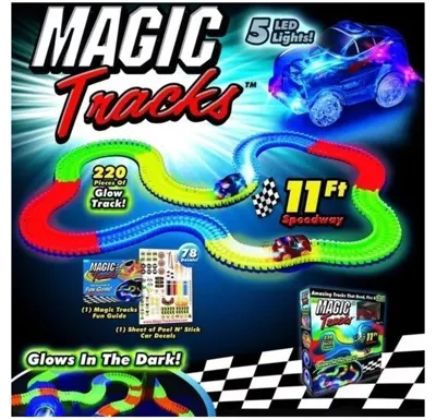 Magic Tracks Set Svítící autodráha + Sada s křižovatkou + Policejní auto