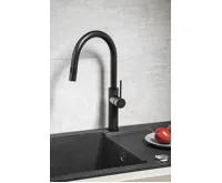 SAPHO FLAWO stojánková dřezová baterie s výsuvnou sprškou, černá mat (8)