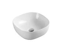 Umyvadlo na desku bez přepadu, 410x410x150 mm, čtvercové, keramické