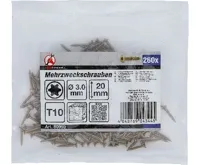 BGS Šrouby víceúčelové, T-profil (pro Torx) T10, 3,0 x 20 mm, 260 ks (1)