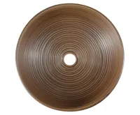 SAPHO PRIORI keramické umyvadlo na desku, Ø 41 cm, hnědá s modrým vzorem (3)