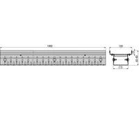 ALCAPLAST Drenážní žlab 100 mm nastavitelný, nerez ADZ302V (1)