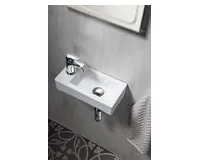 SAPHO ZOE keramické umývátko 37x18cm, otvor pro baterii vlevo, bílá (1)