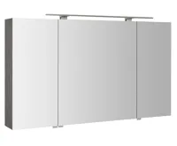 SAPHO MIRRÓ galerka s LED osvětlením, 3x dvířka, 120x70x16cm, dub stříbrný