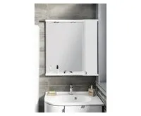 SAPHO PULSE galerka s LED osvětlením, 75x80x17cm, pravá, bílá/antracit (1)