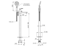 SAPHO PAX vanová baterie s připojením do podlahy, chrom (2)