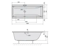 POLYSAN CLEO obdélníková vana 160x75x48cm, bílá mat (2)