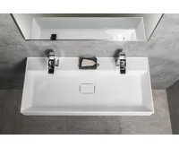 SAPHO GODIVA dvojumyvadlo, litý mramor, 96x44cm, bílá (6)