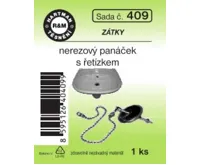 Hartman Sada č. 409: sada - umyvadl.nerezový panáček s řetízkem - 25 cm