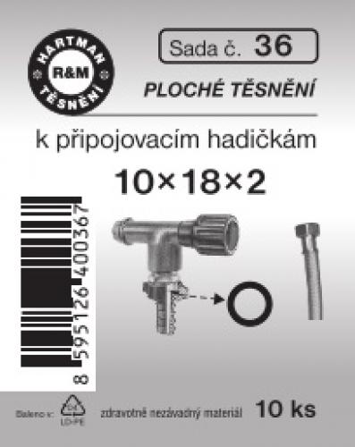 Hartman sada č.  36: sada pryž.těs.přip.had.- 1/2"- 10x18x2 -10 x 4102
