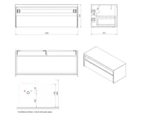 SAPHO VIERA umyvadlová skříňka 120x44x50cm, bílá mat/dub Alabama (5)