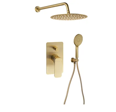 SAPHO SPY podomítkový sprchový set s pákovou baterií, otočný přepínač, 2 výstupy, zlato mat