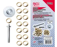 BGS Očko kovové 12,5 mm + lisovací přípravek, sada 103 dílů BGS Očko kovové 12,5 mm + lisovací přípravek, sada 103 dílů