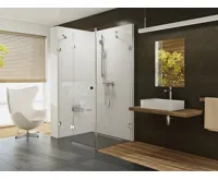 Ravak sprchový kout Briliant BSDPS-80/80 L Chrom + Transparent (pouze SKLO a těsnění)